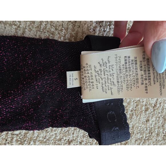Gucci Black 2023 GG Logo Glitter Tights w/ Tags S sz - Picture 10 of 11